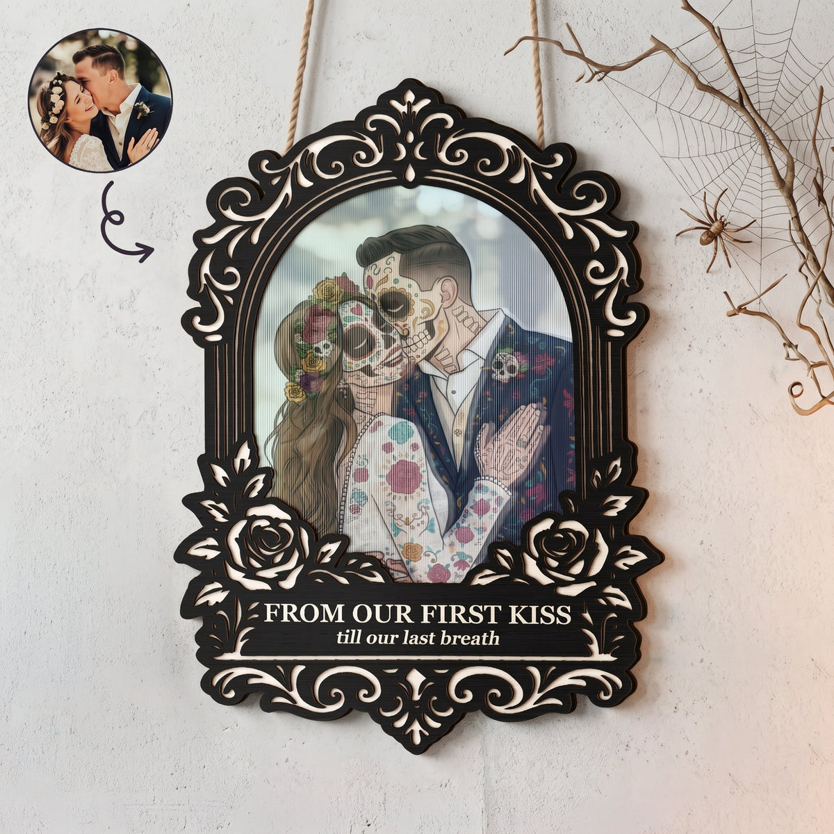 Custom Couple Photo Latinos Art Anniversary Gift For Him, Her - Personalized Wood Sign