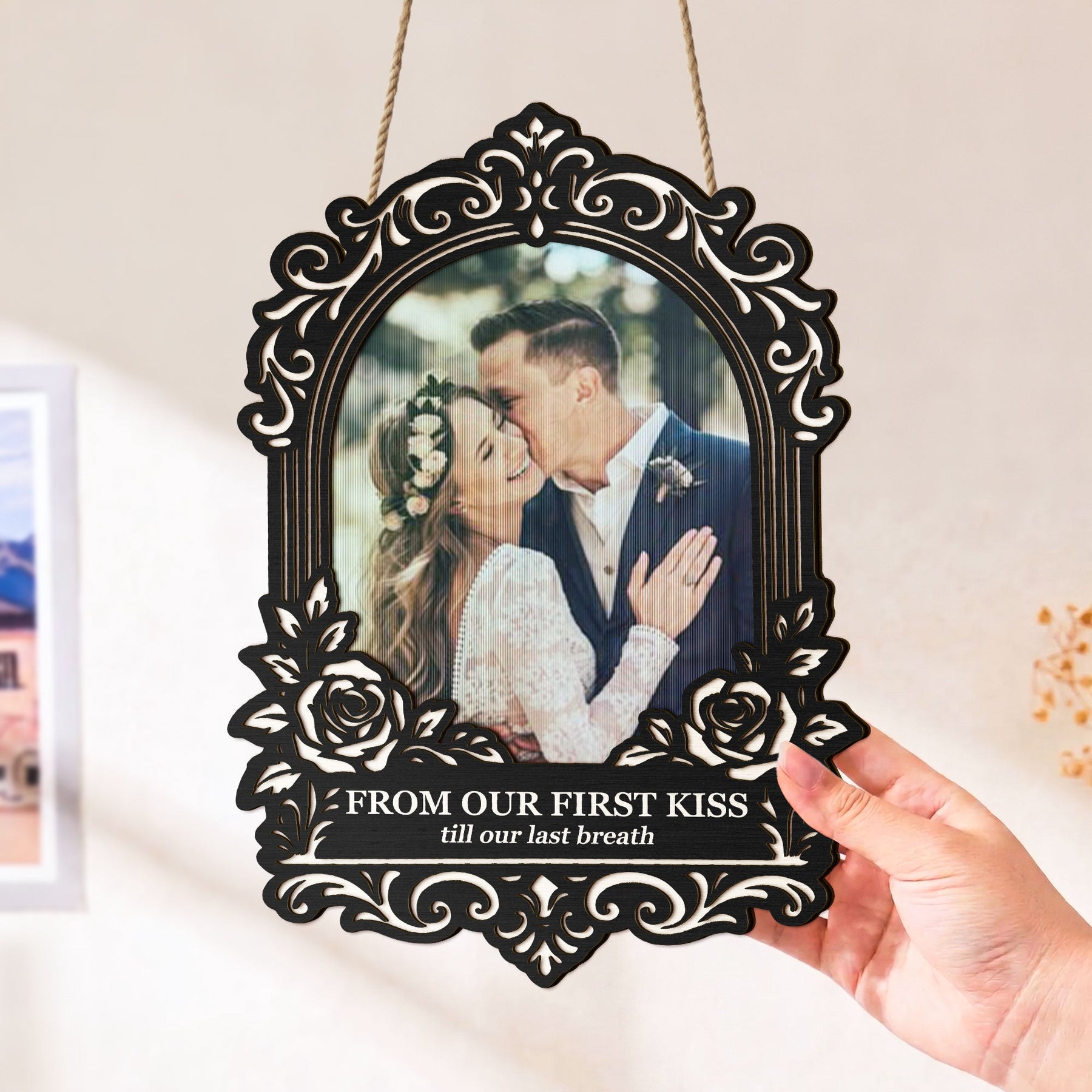 Custom Couple Photo Latinos Art Anniversary Gift For Him, Her - Personalized Wood Sign