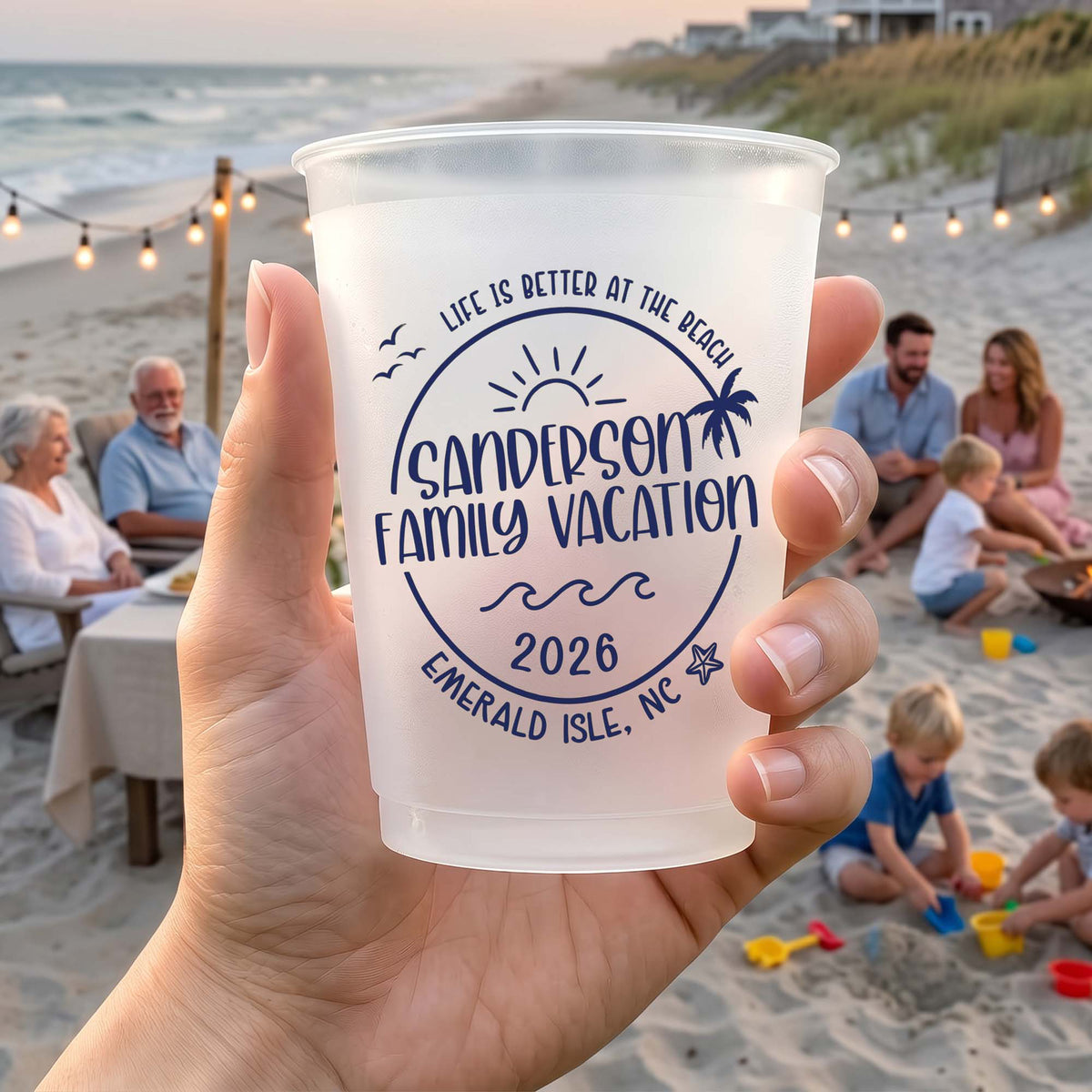 Custom Family Beach Vacation Cups, Life Is Better At The Beach - Personalized Cups