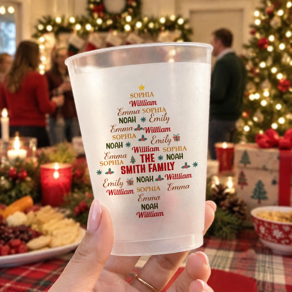 Custom Family Name For Christmas Family Party, For Grandparents - Personalized Cups