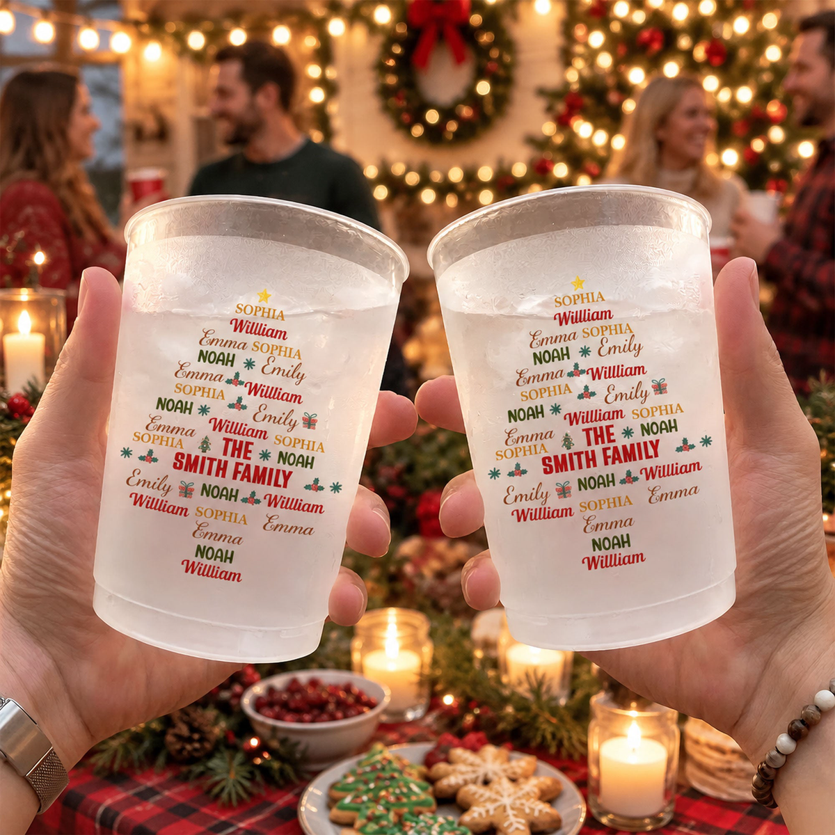 Custom Family Name For Christmas Family Party, For Grandparents - Personalized Cups
