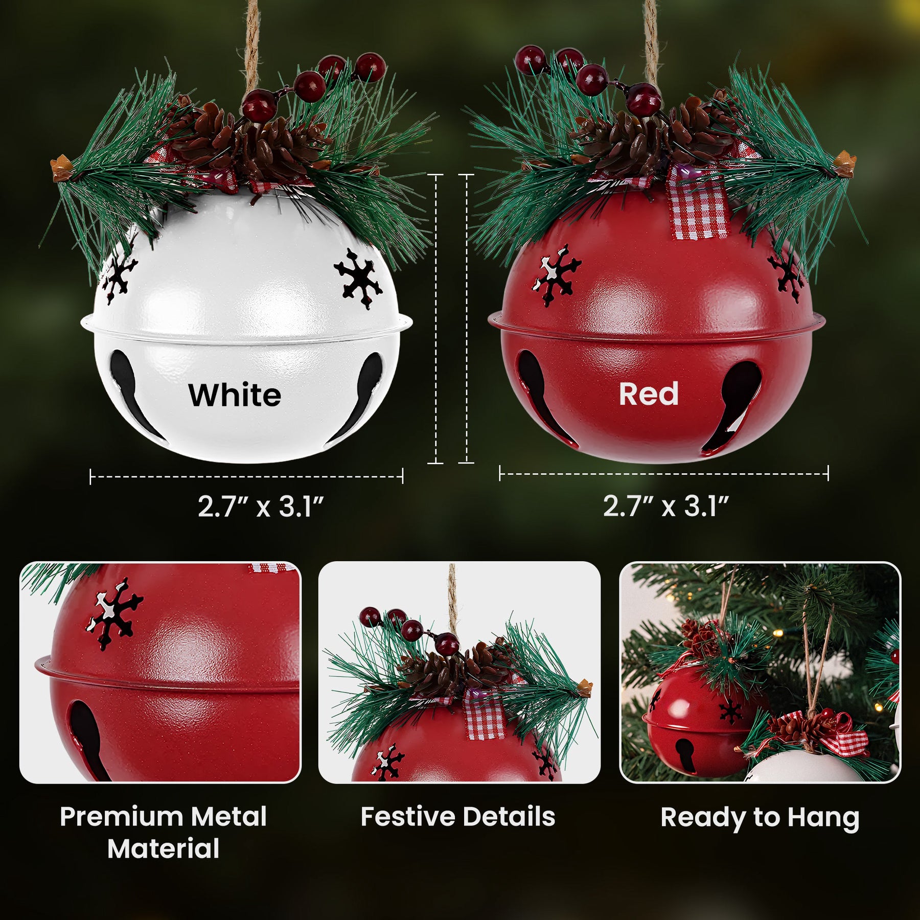 Custom Funny Face Jingle Bell Ornament Christmas Gifts For Family, Friends, Coworkers - Personalized Ornament