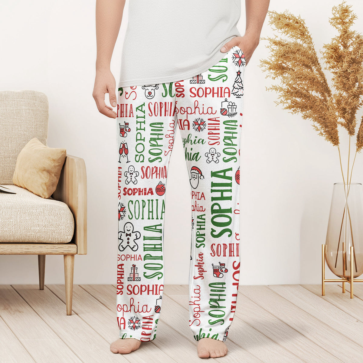 Custom Name Christmas Gifts For Family Members, Kids - Personalized Lounge Pants
