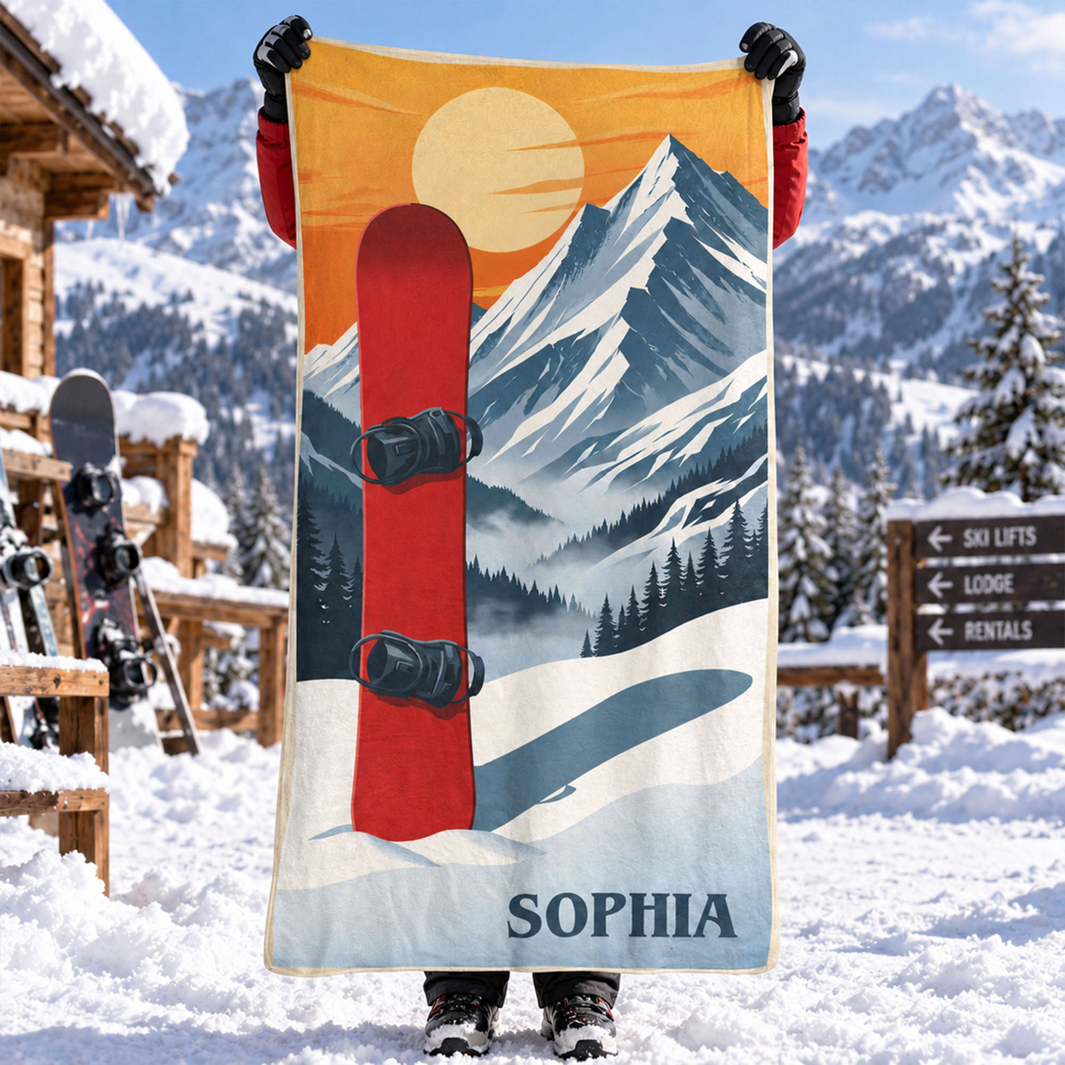 Custom Name Gift For Skiing Lovers, Snowboarding Lover - Personalized Microfiber Sports Towel