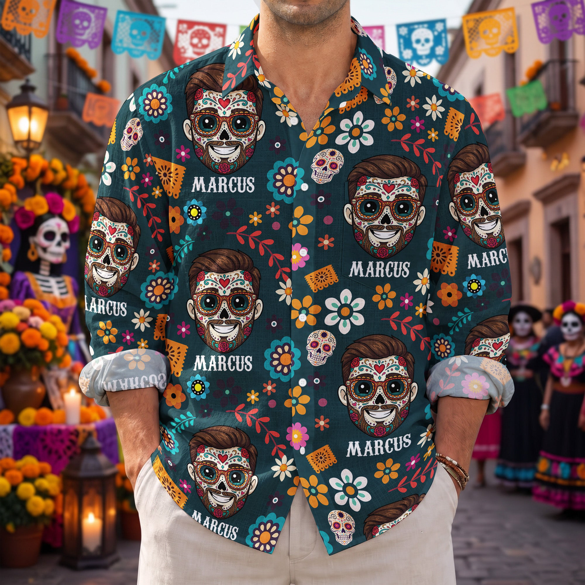Custom Photo Day Of The Dead Cinco De Mayo - Personalized Shirt