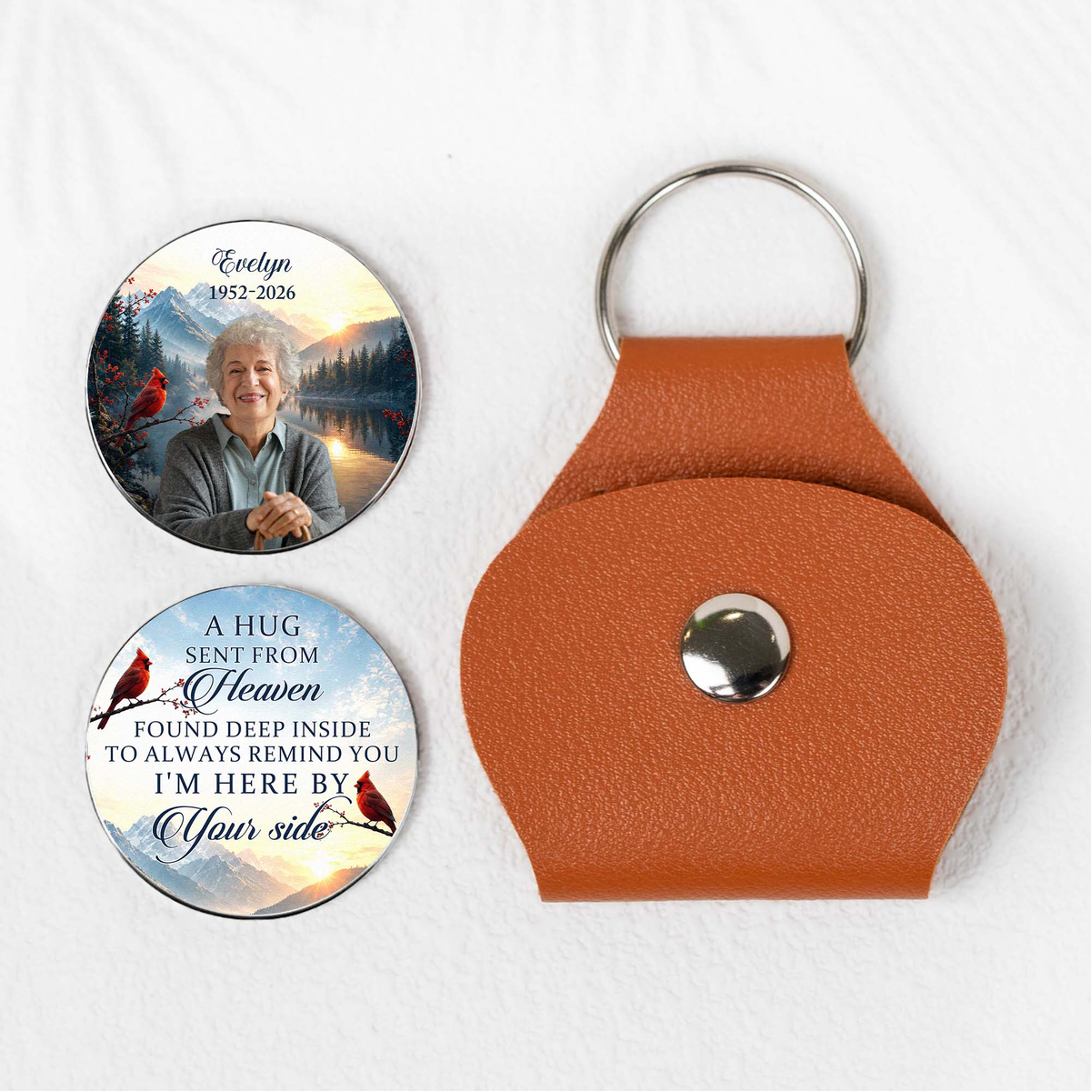 Custom Photo A Hug Sent From Heaven Memorial Keepsake - Personalized Pocket Hug