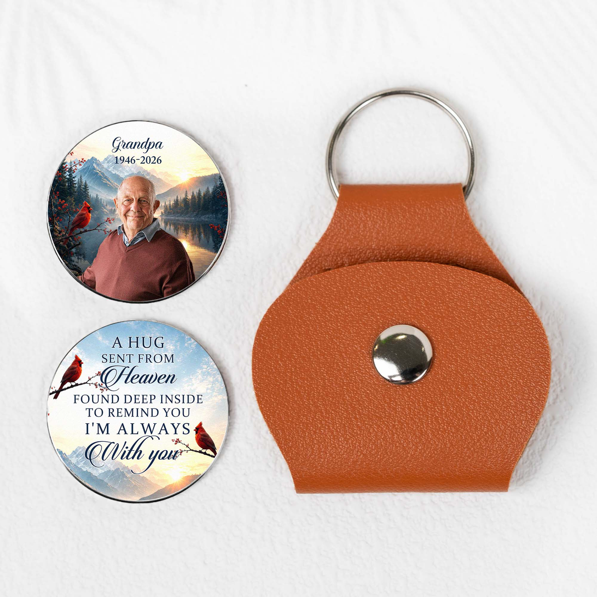 Custom Photo A Hug Sent From Heaven Memorial Keepsake - Personalized Pocket Hug