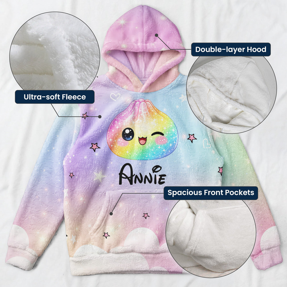 Cute Dumpling Custom Name - Personalized Hoodie