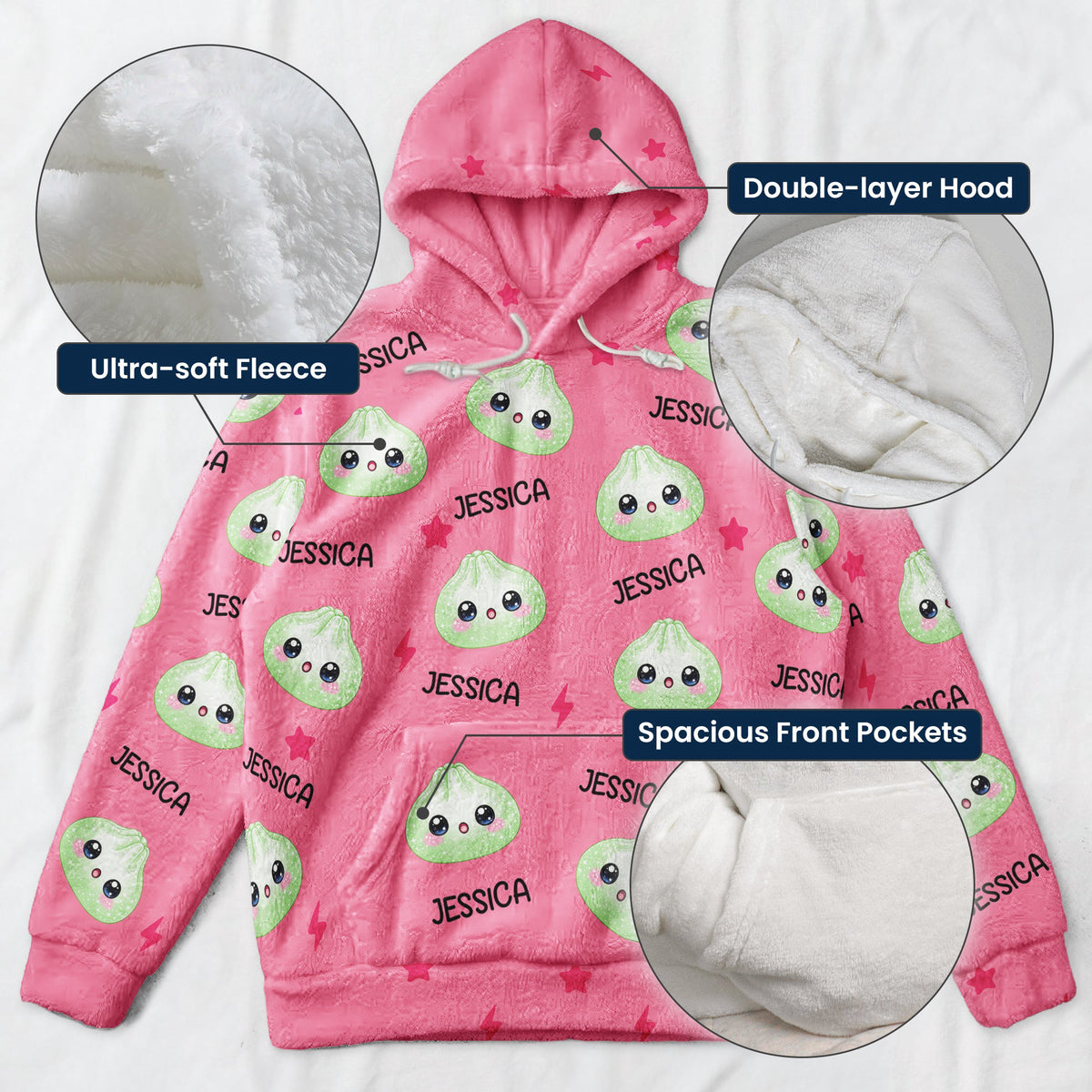 Cute Dumpling Custom Name - Personalized Hoodie