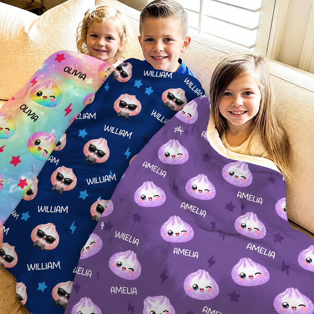 Cute Dumpling Custom Name - Personalized Blanket