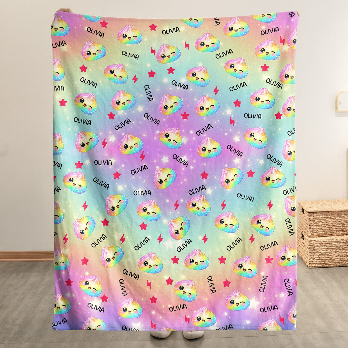 Cute Dumpling Custom Name - Personalized Blanket