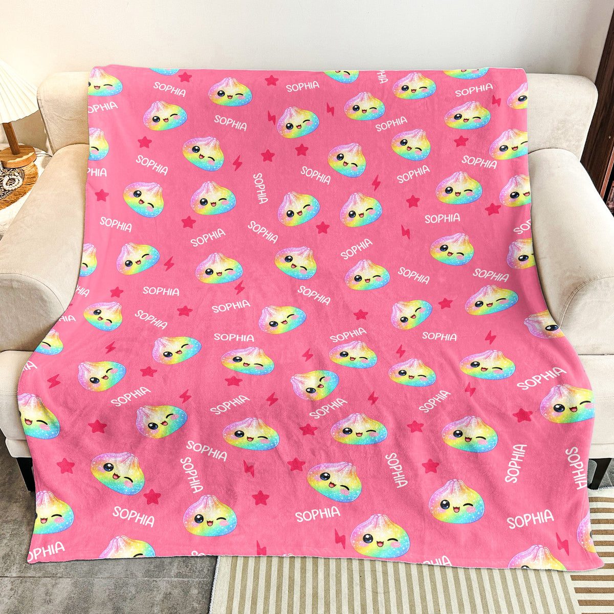 Cute Dumpling Custom Name - Personalized Blanket