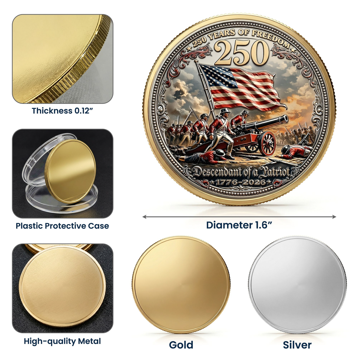 Descendant Of A Patriot - Coin