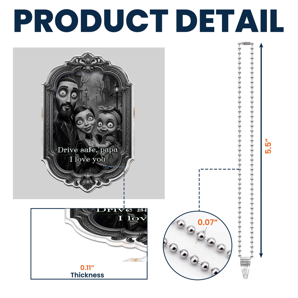 Drive Safe Gothic Style - Personalized Rear View Mirror Accessory
