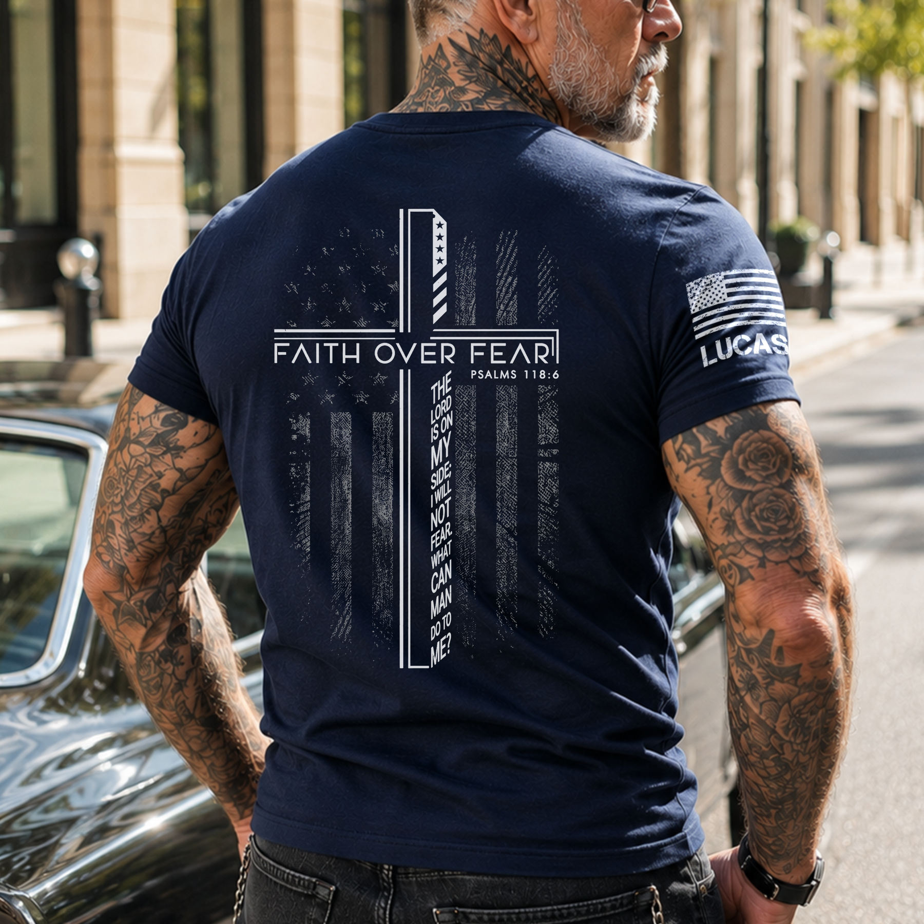 Faith Over Fear Psalms The Lord Is On My Side; I Will Not Fear. What Can Man Do To Me? - Personalized Shirt