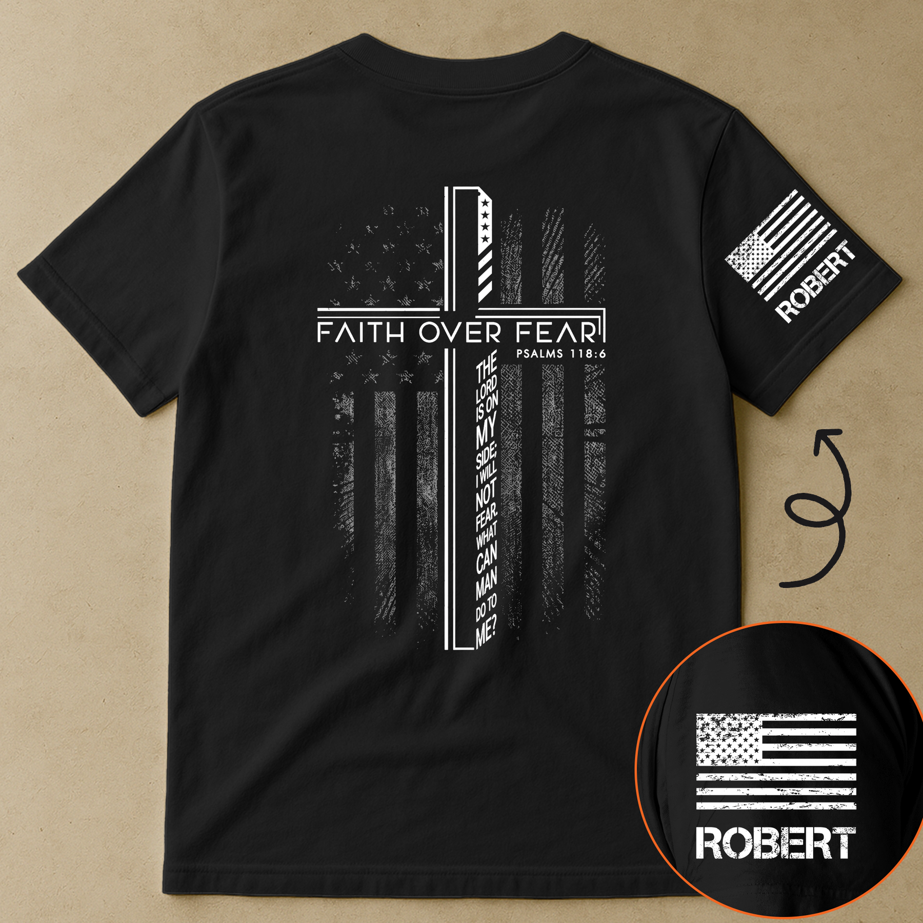 Faith Over Fear Psalms The Lord Is On My Side; I Will Not Fear. What Can Man Do To Me? - Personalized Shirt