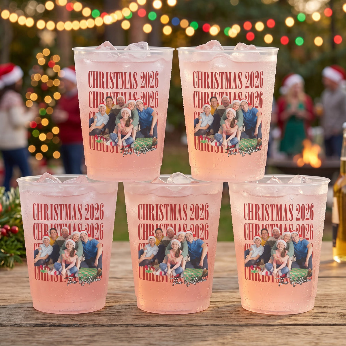 Family Christmas Custom Photo - Personalized Cups