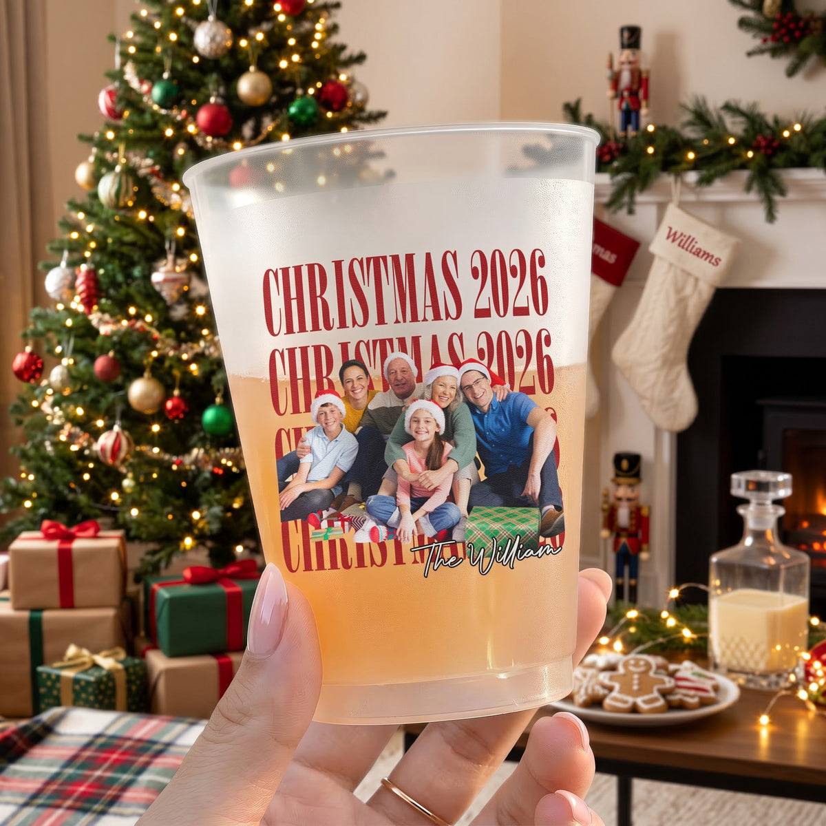 Family Christmas Custom Photo - Personalized Cups