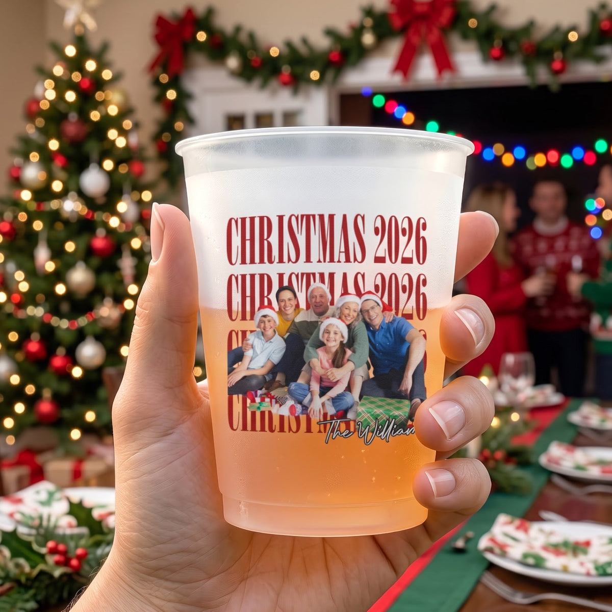Family Christmas Custom Photo - Personalized Cups