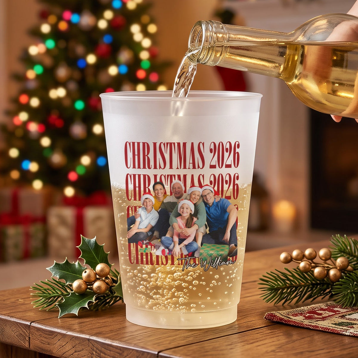 Family Christmas Custom Photo - Personalized Cups