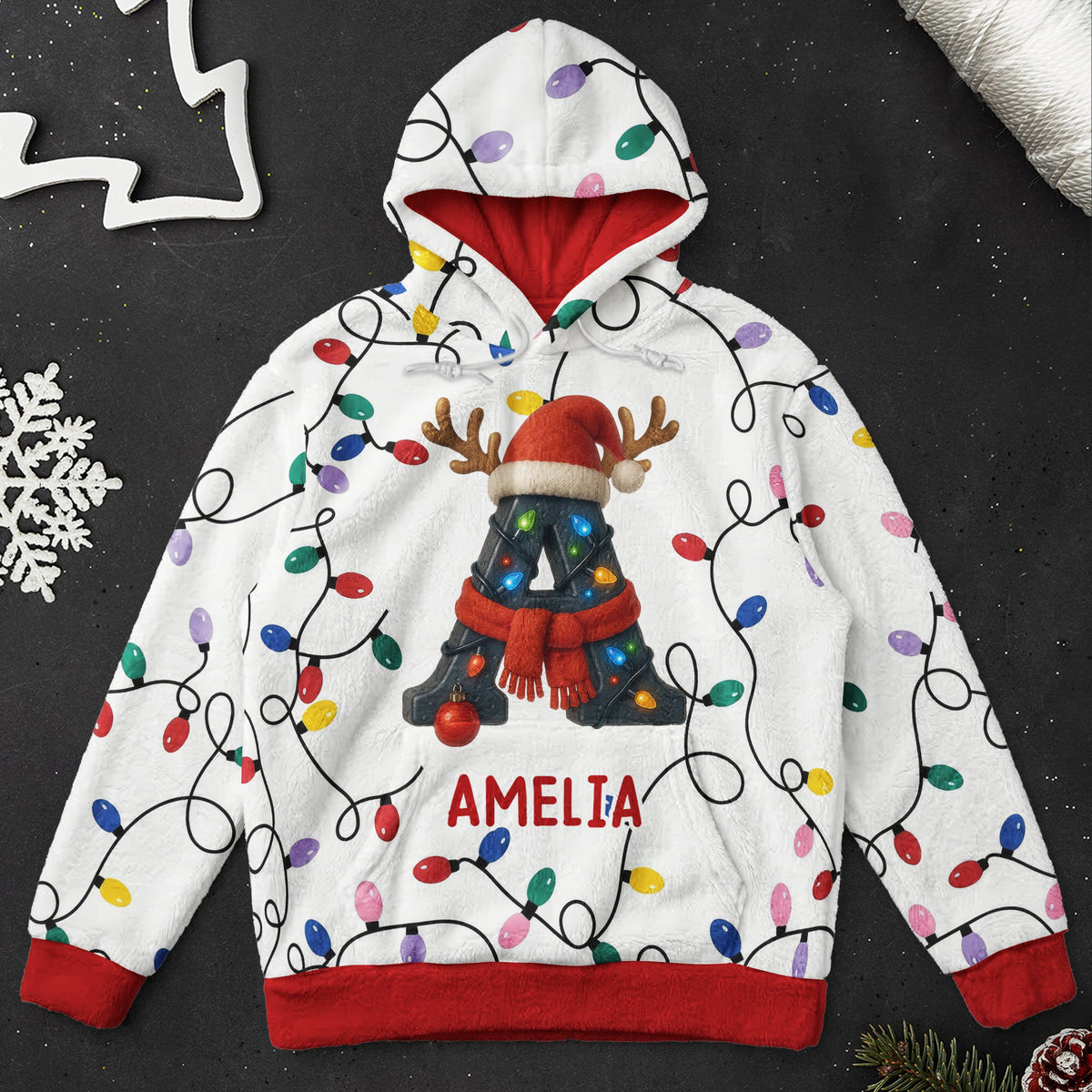 Family Christmas Initial - Personalized Hoodie