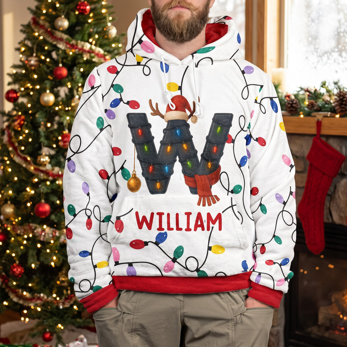 Family Christmas Initial - Personalized Hoodie