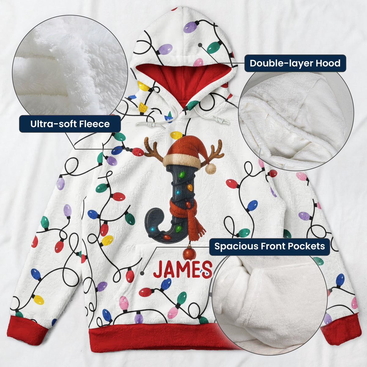 Family Christmas Initial - Personalized Hoodie