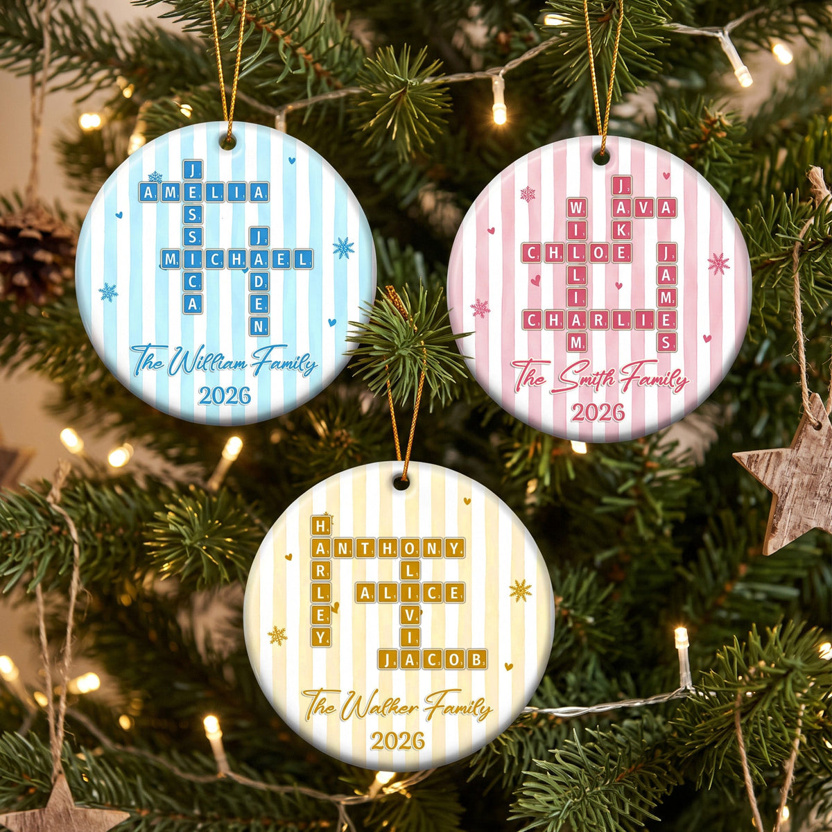 Family Name Scrabble - Personalized Ornament
