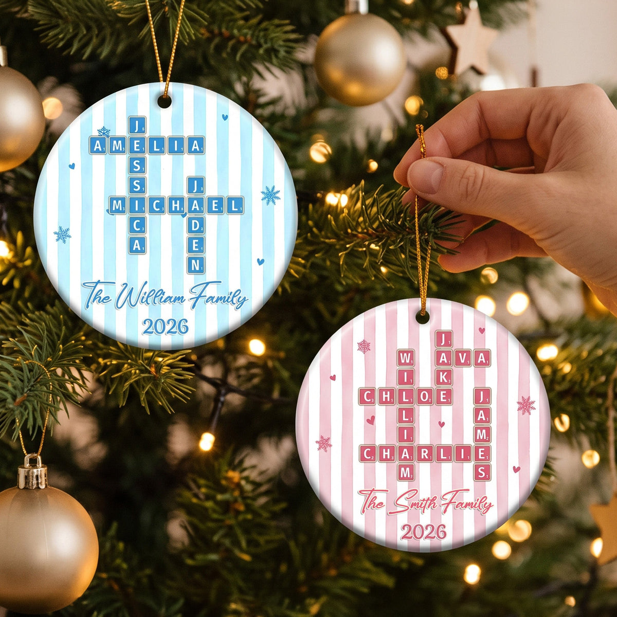 Family Name Scrabble - Personalized Ornament