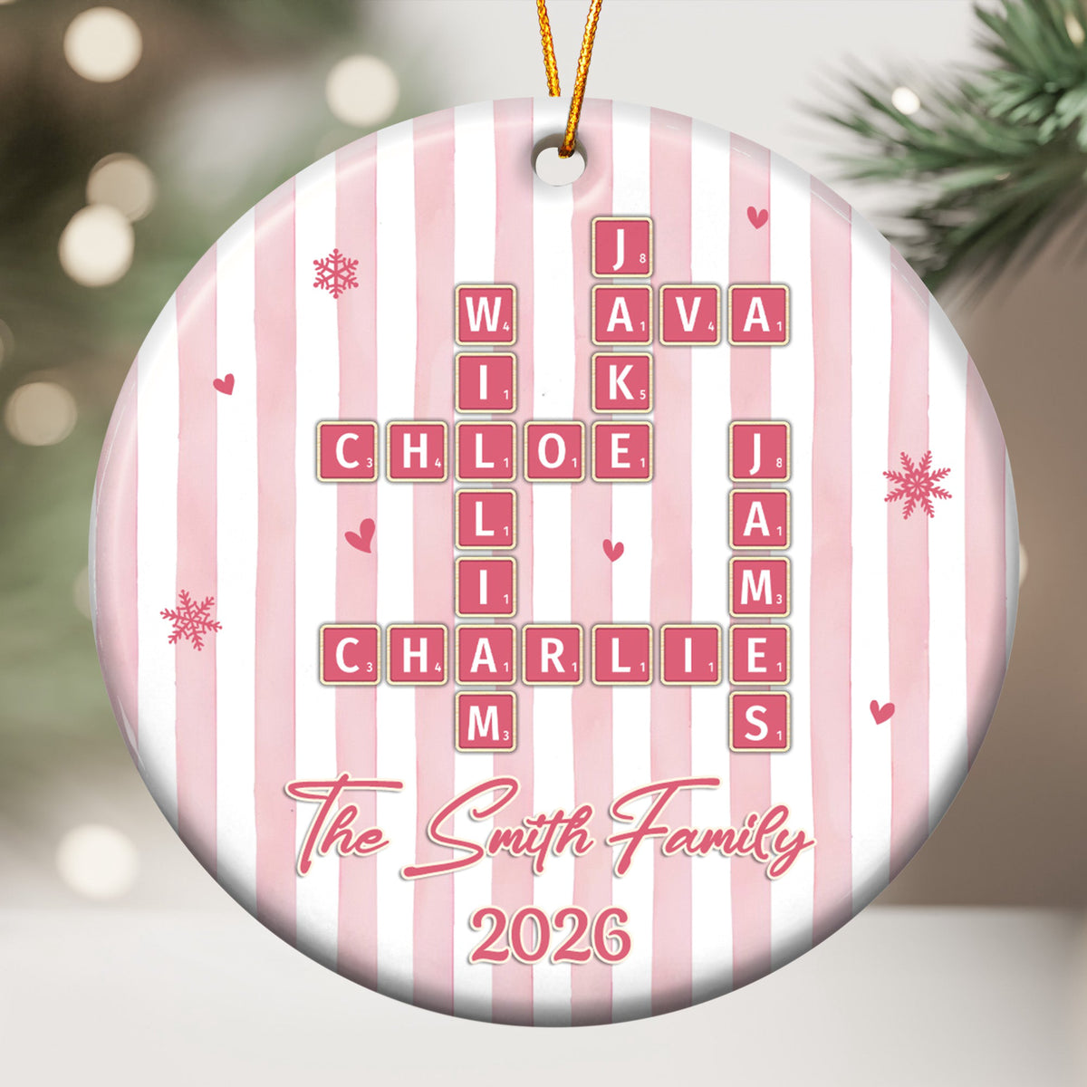Family Name Scrabble - Personalized Ornament