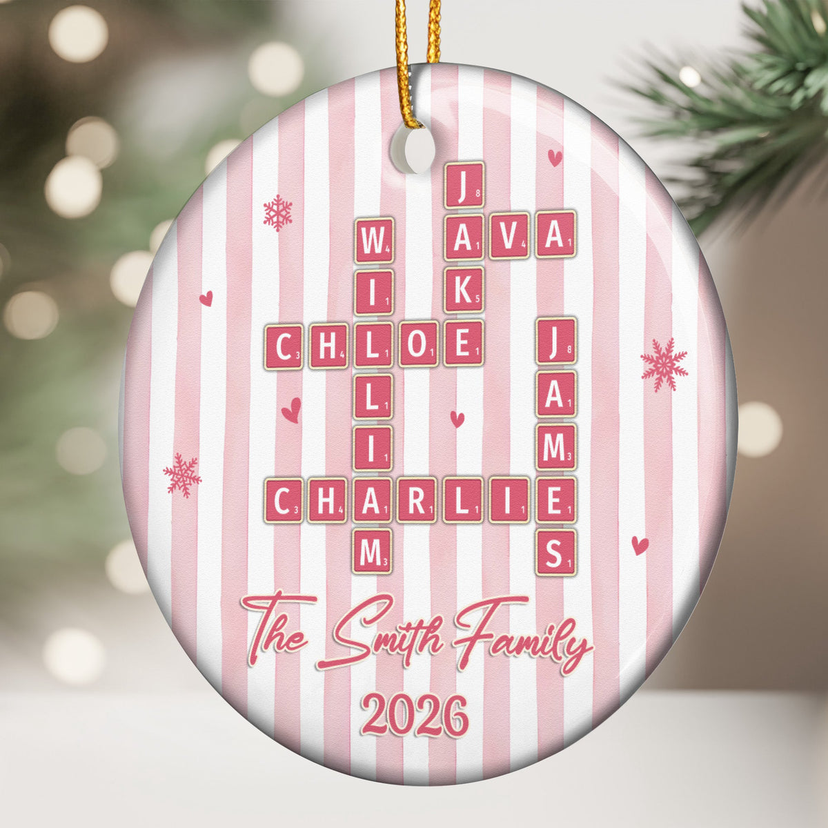 Family Name Scrabble - Personalized Ornament