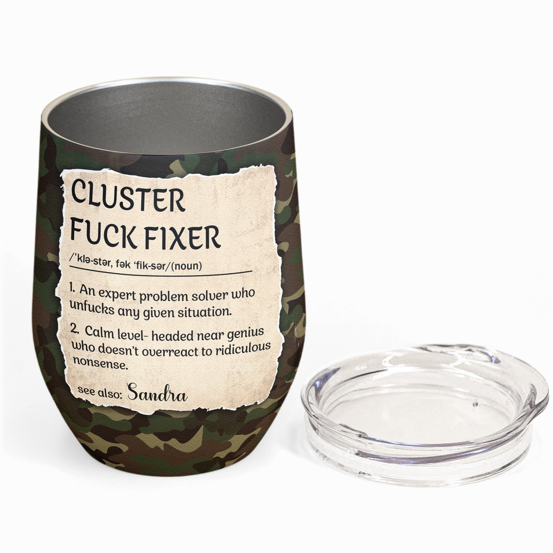 Funny Cup - Cluster F*ck Fixer - Fun Gifts For Women, Coworker, Friends, Boss - Personalized Wine Tumbler