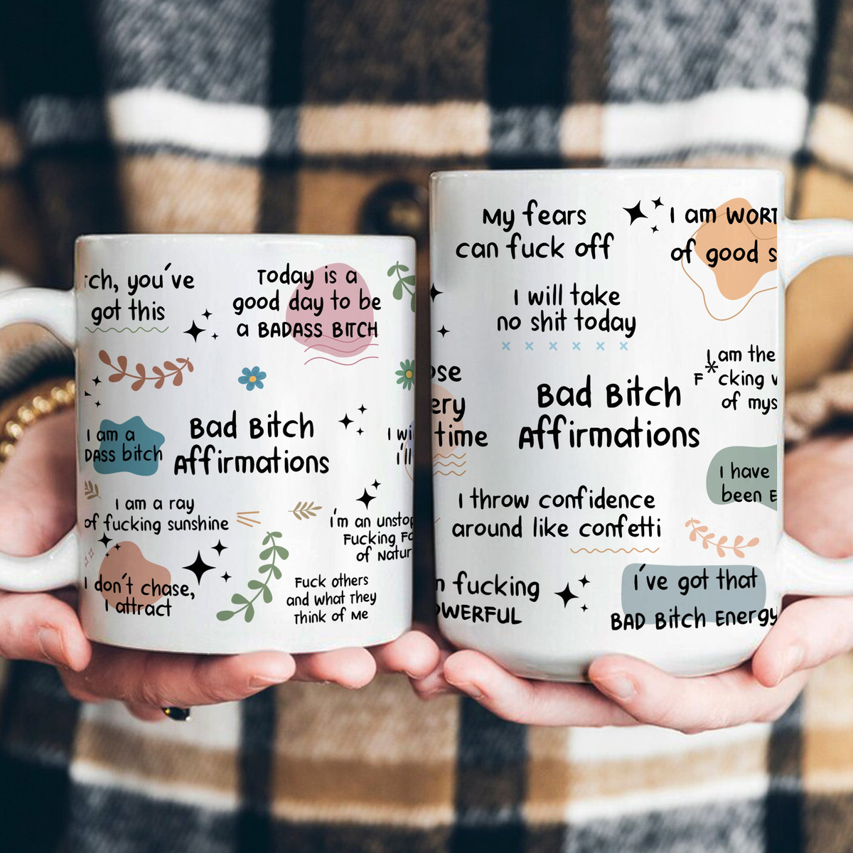 Funny Mug - Bad B*Tch Affirmations - Exchange Gifts, Gag Gifts For Coworkers, Self Gift - Mug