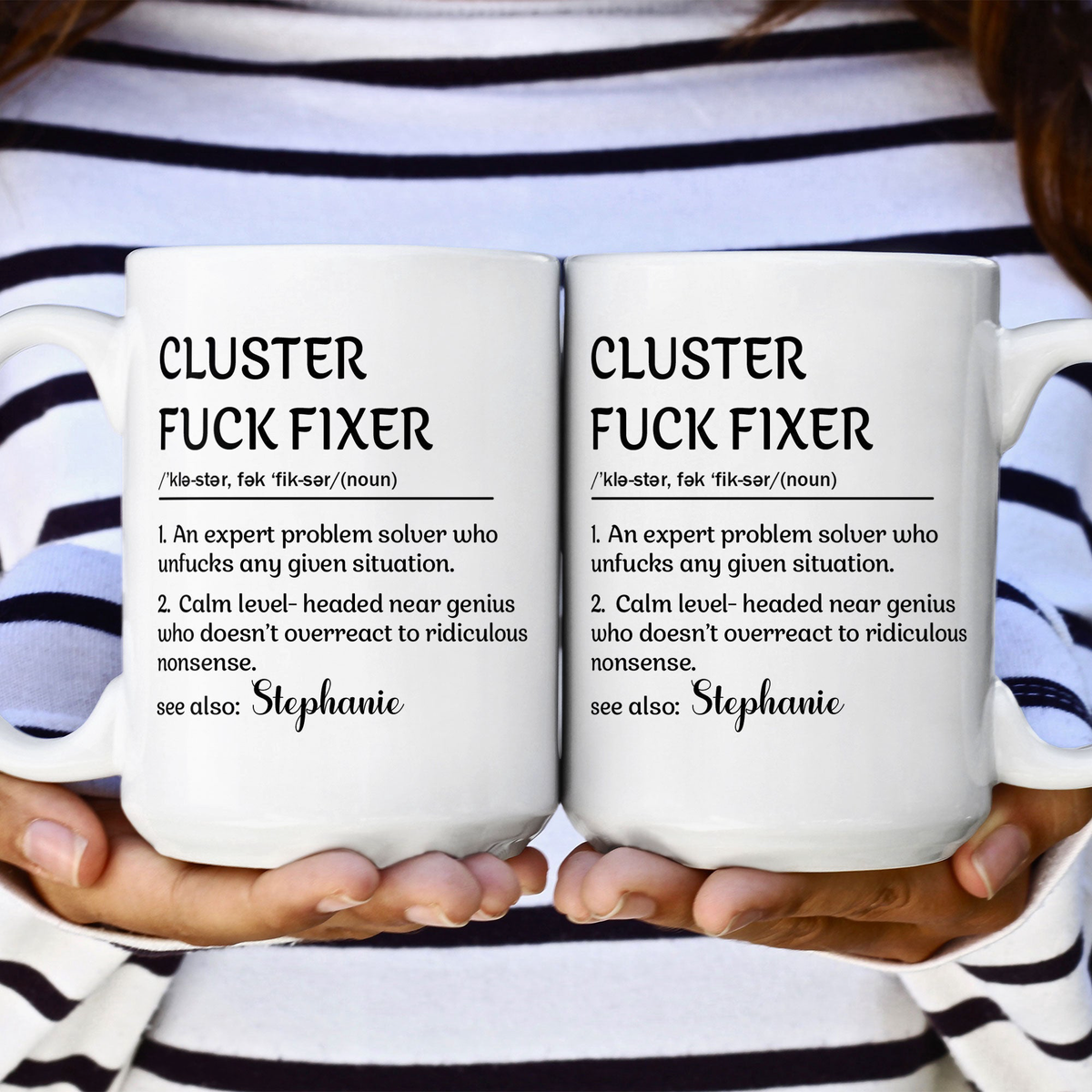 Corporate Gifts Funny Mug - Cluster F*Ck Fixer Problem Solver - Fun Gift For Coworkers - Personalized Mug