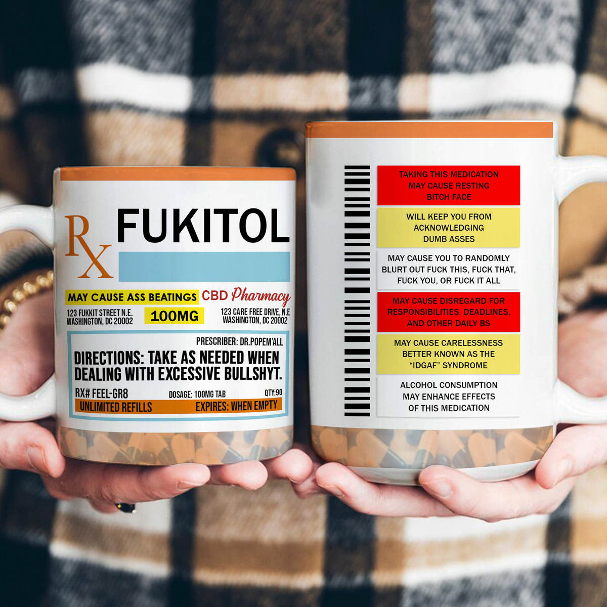 Funny Mug - Fukitol Rx Prescription - Exchange Gift, White Elephant Gifts For Coworkers - Mug