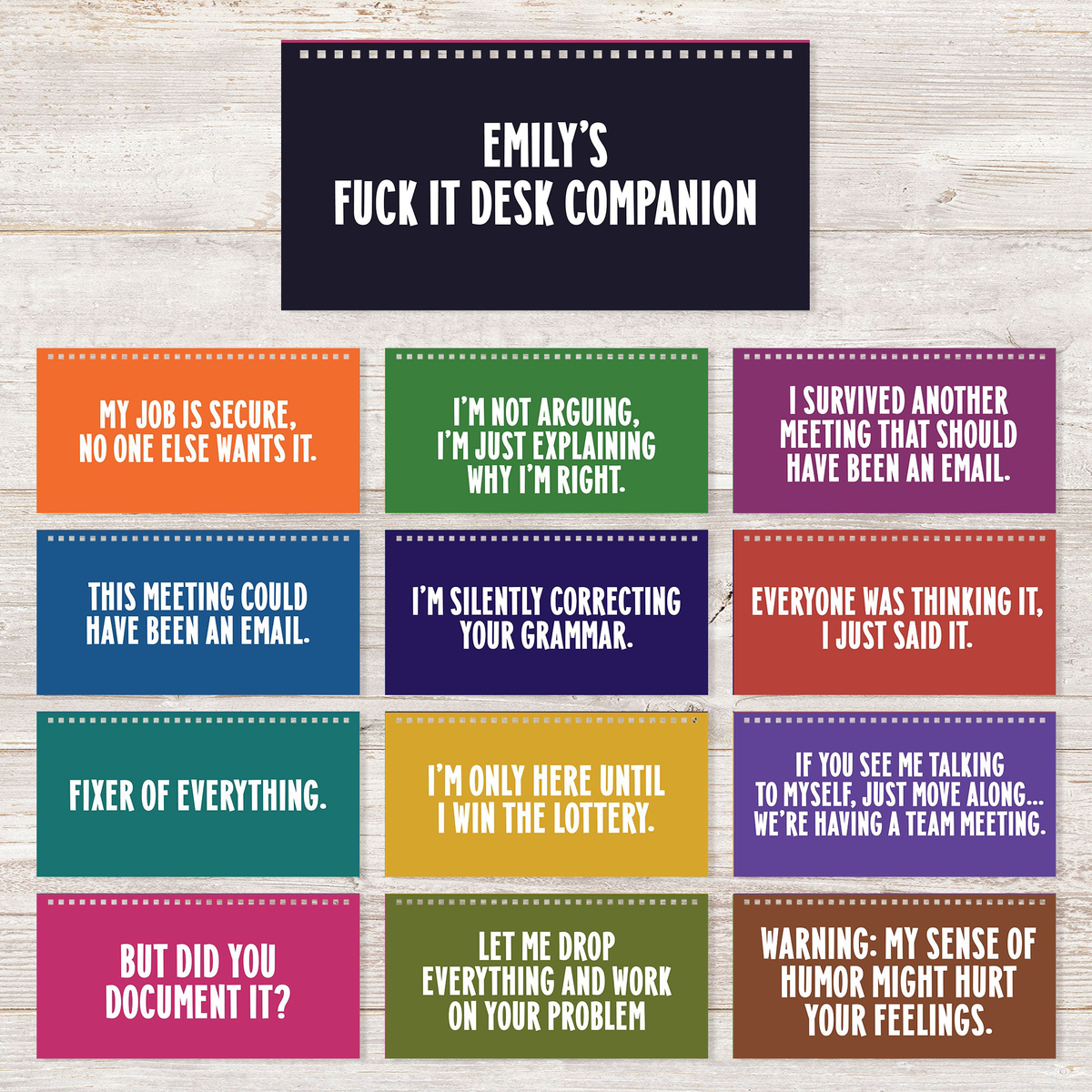 Funny Office Humor White Elephant Gag Gift Coworkers Sarcastic Desk Decor - Personalized Desk Flipbook