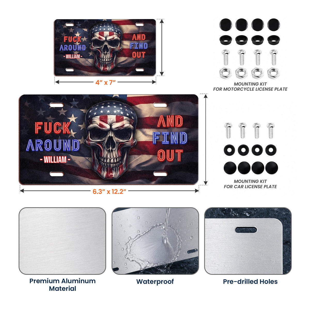 Fvck Around And Find Out - Custom License Plate