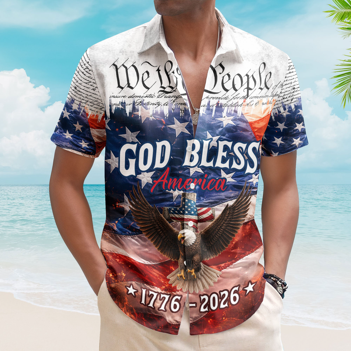 God Bless America Freedom - Hawaiian Shirt