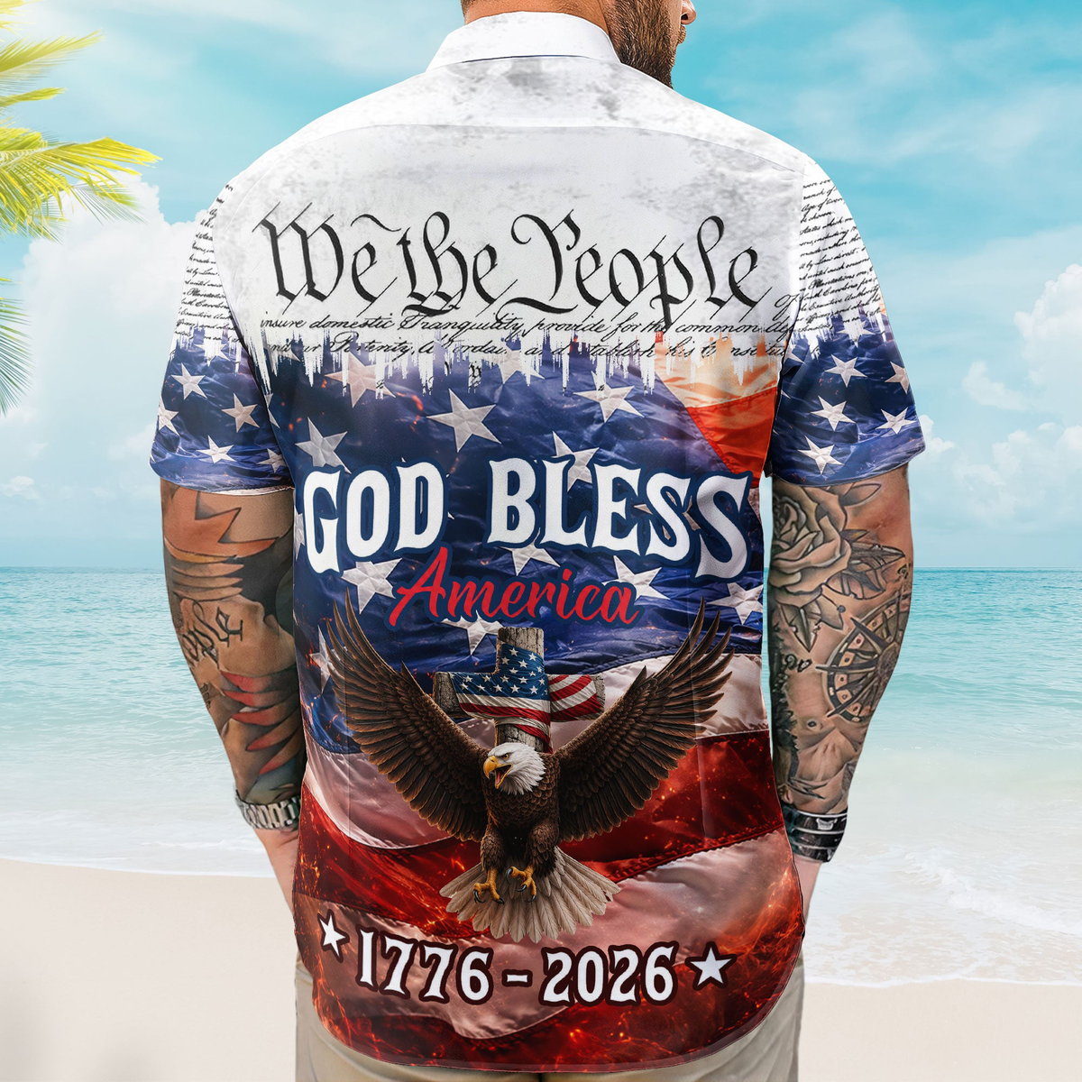 God Bless America Freedom - Hawaiian Shirt