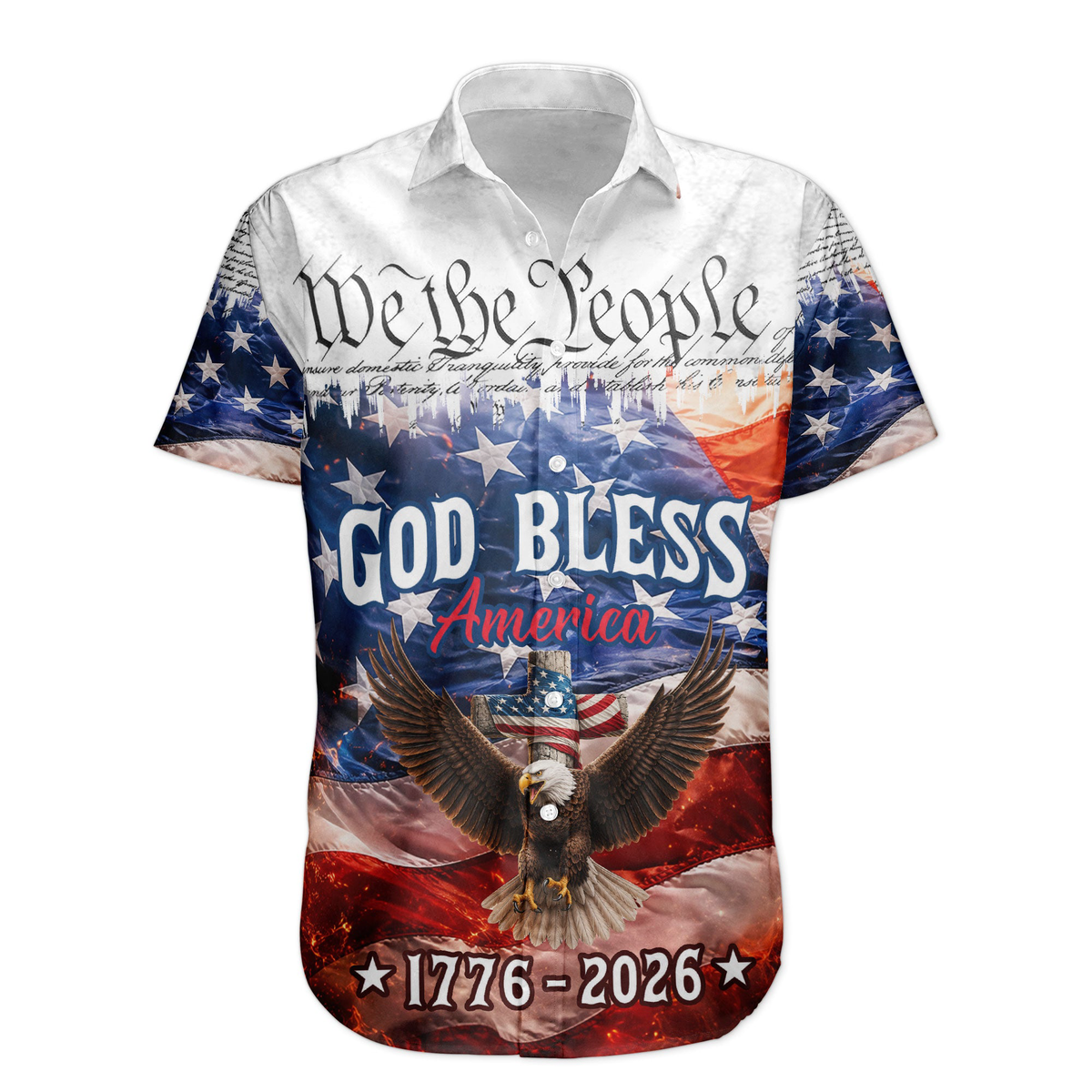 God Bless America Freedom - Hawaiian Shirt
