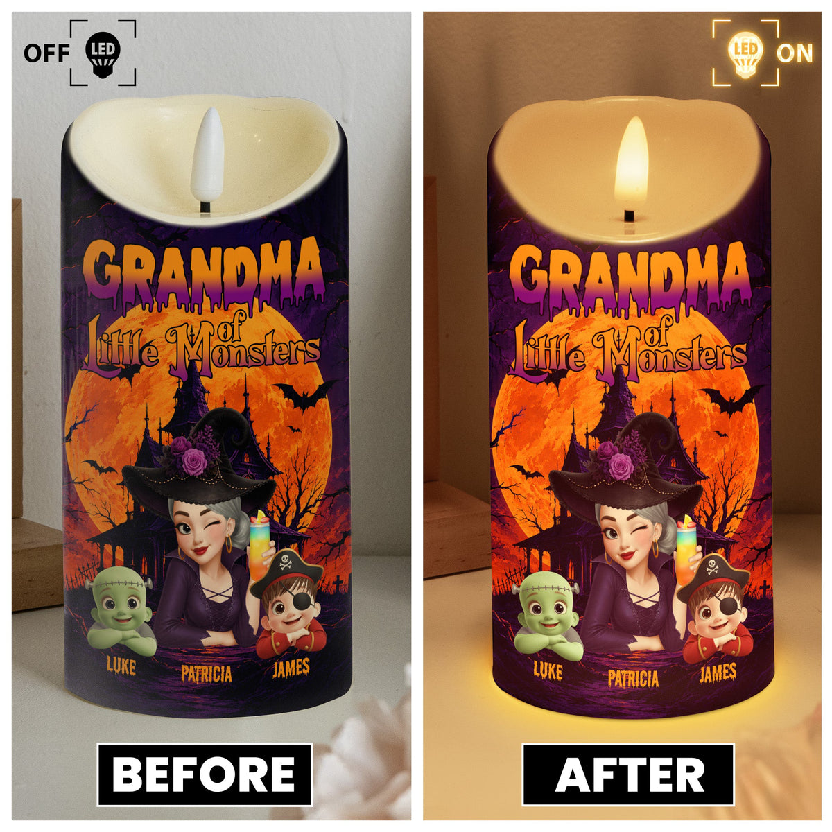 Grandma Of Little Monsters - Personalized Candles