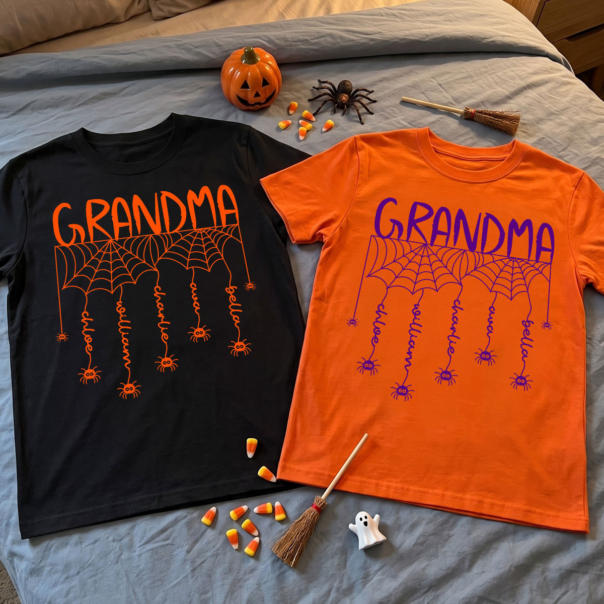 Grandma Spooky Spiders Web - Personalized Shirt