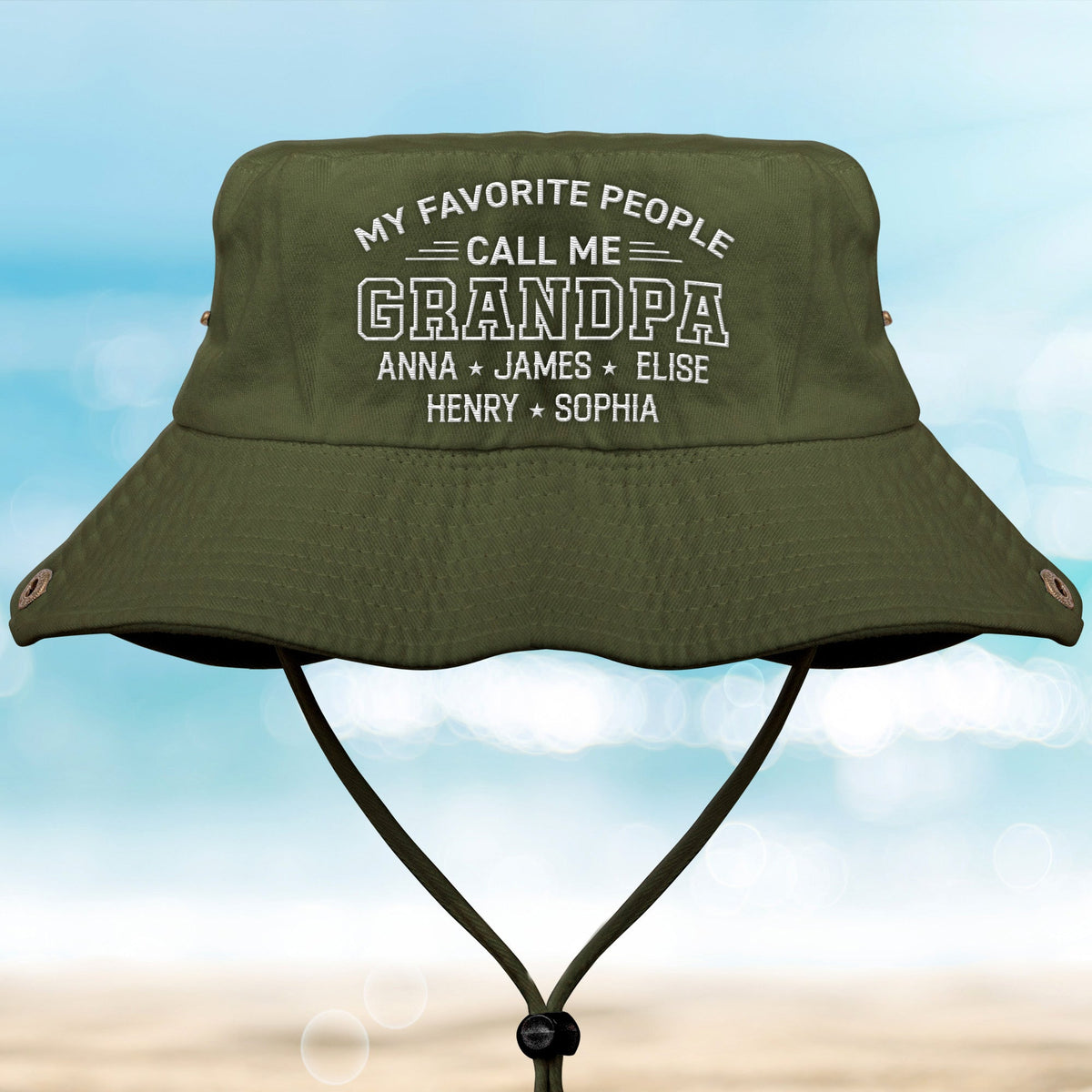 Grandpa Retro Style - Personalized Embroidered Bucket Hat