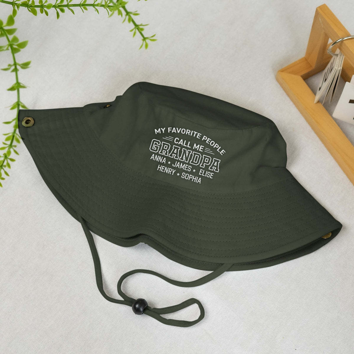 Grandpa Retro Style - Personalized Embroidered Bucket Hat