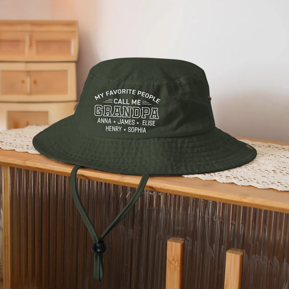 Grandpa Retro Style - Personalized Embroidered Bucket Hat