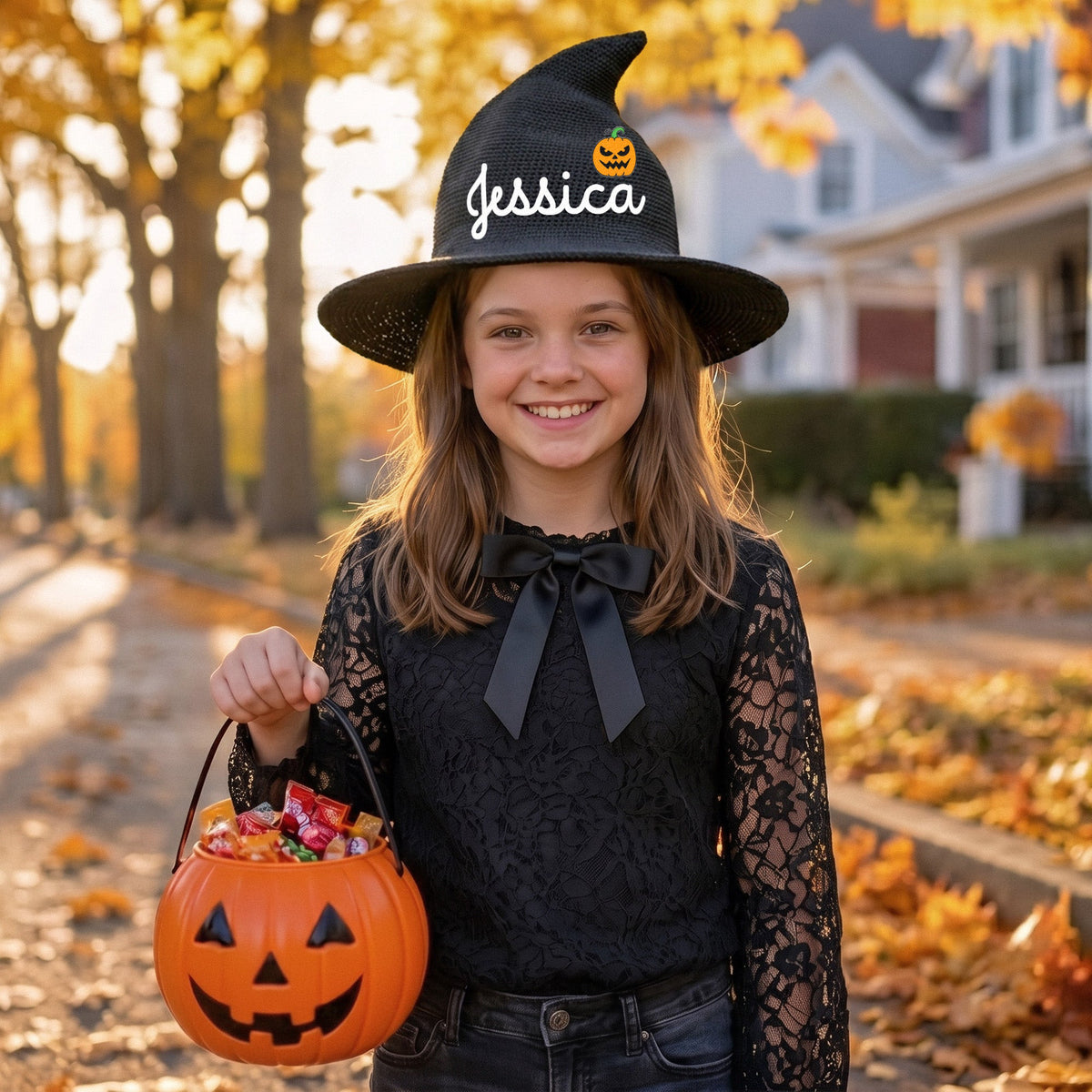 Halloween Gift For Kids Trick Or Treat Hat - Personalized Witch Hat