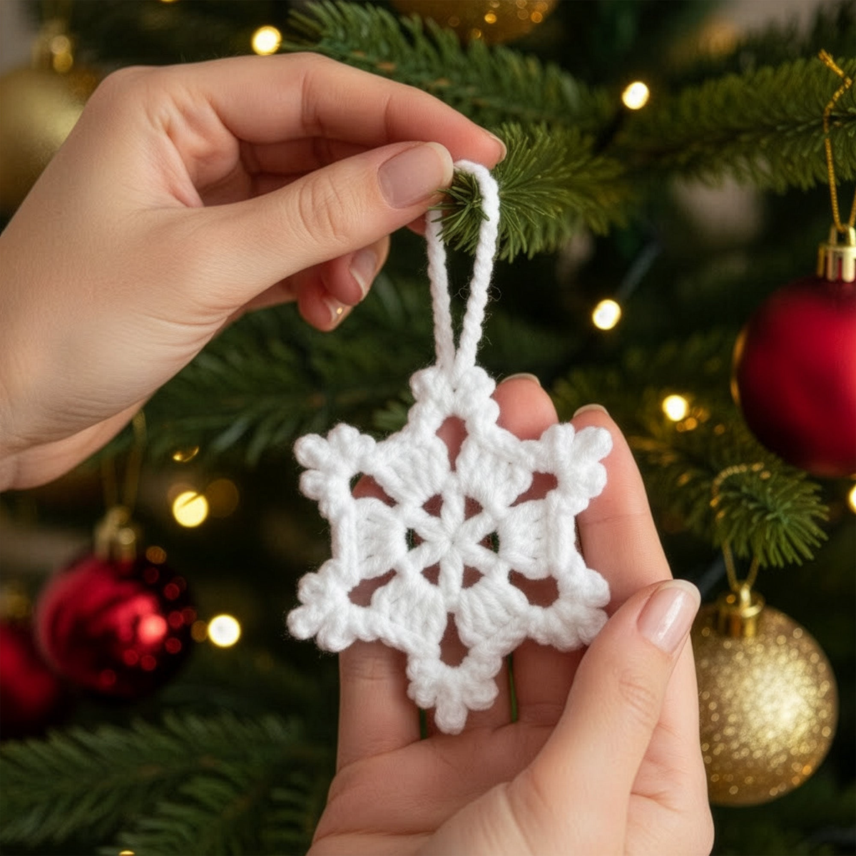 Handmade Snowflake - Personalized Crochet Ornament