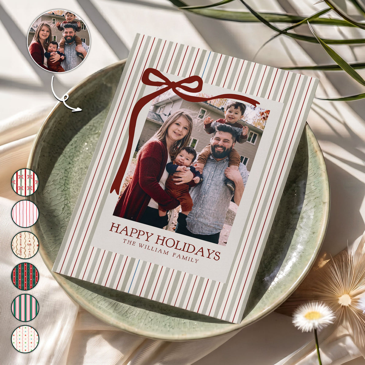 Happy Holidays Merry Christmas Custom Photo Christmas Card - Personalized Cards