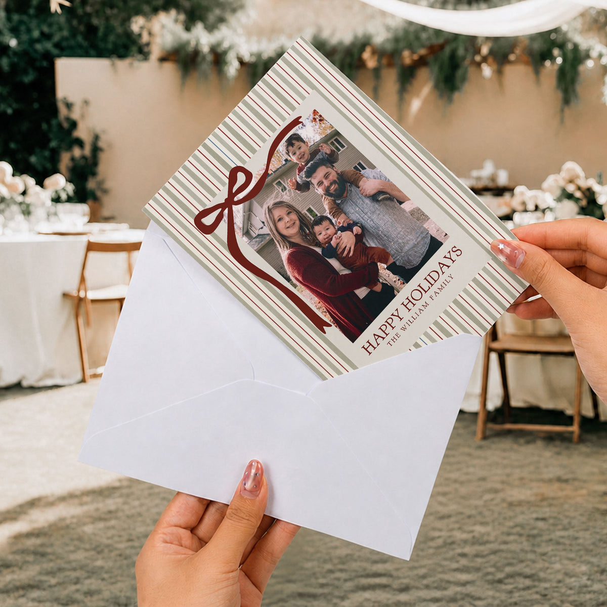 Happy Holidays Merry Christmas Custom Photo Christmas Card - Personalized Cards