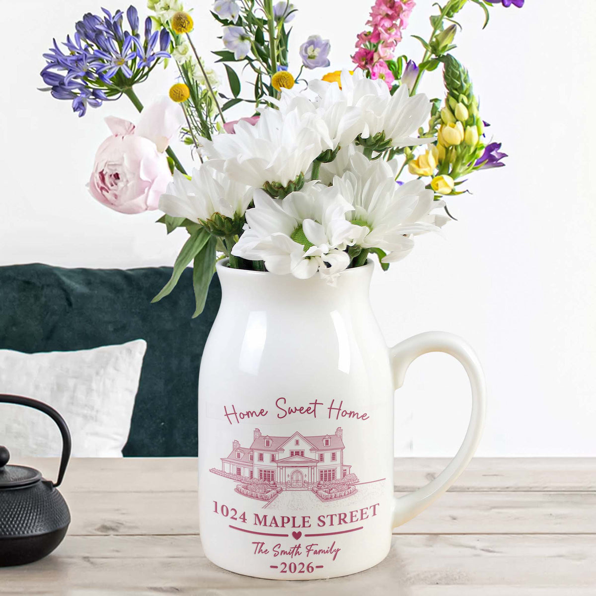 Home Sweet Home Custom Photo New Home Christmas Gifts For Couple, Family - Personalized Vase